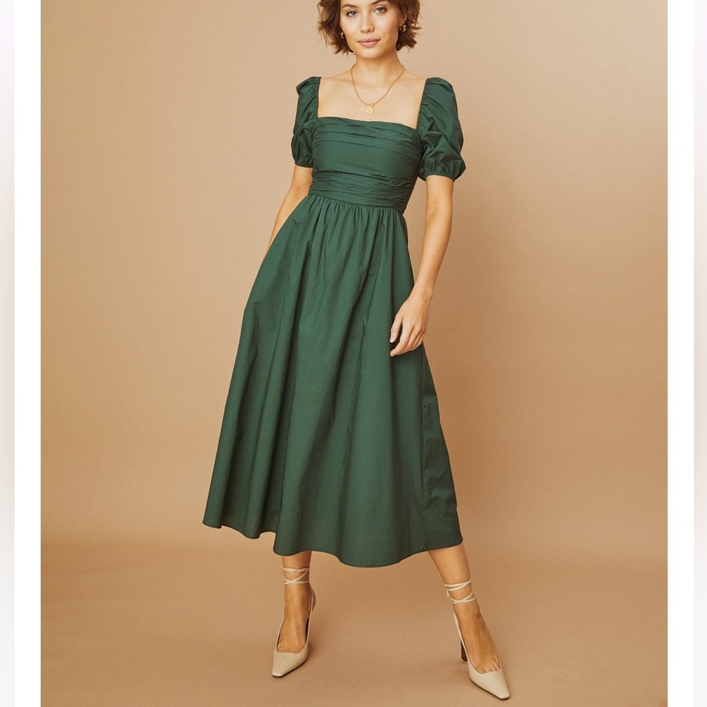 o.p.t River Dress (Few Moda) in Dark Green